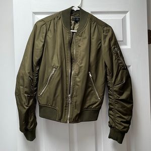 Topshop Bomber Jacket, Size: 2, Olive Green, Used